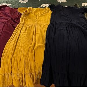 Women's Flutter Sleeve Tiered Dresses. 5 all together